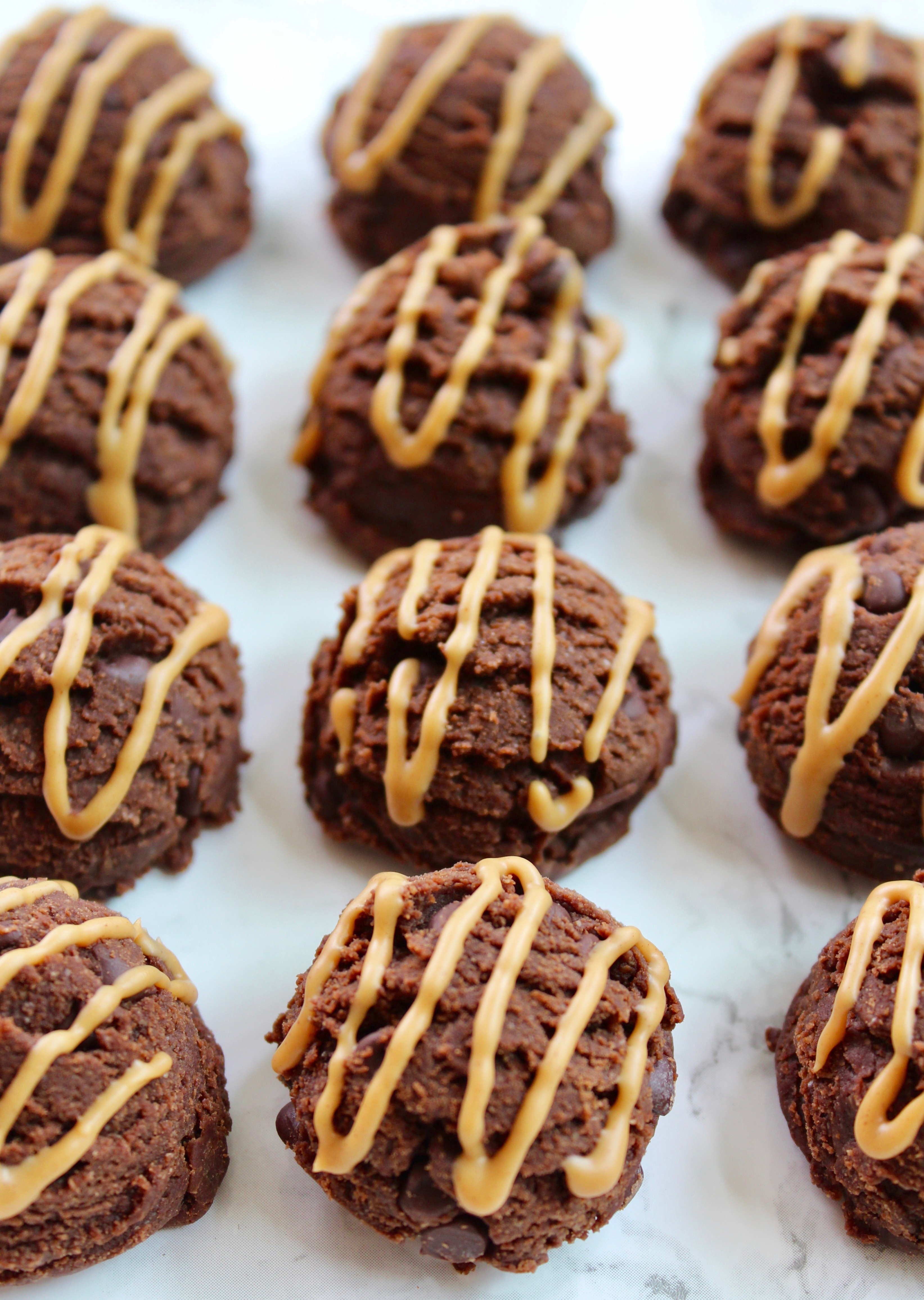 NoBake Double Chocolate Peanut Butter Brownie Bites Six Vegan Sisters