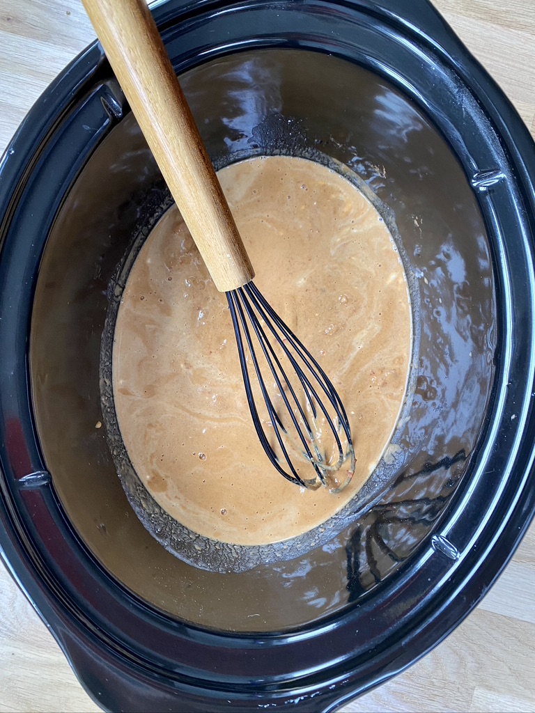Slow Cooker Peanut Tofu & Broccoli Six Vegan Sisters
